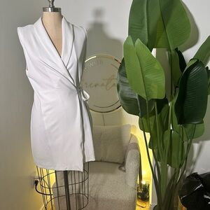 Zara White Mini Wrap Dress